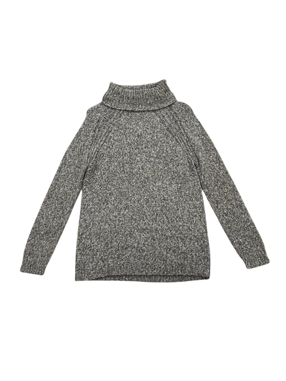 Forever 21 Marled Turtleneck Sweater Brown Beige Cotton Blend